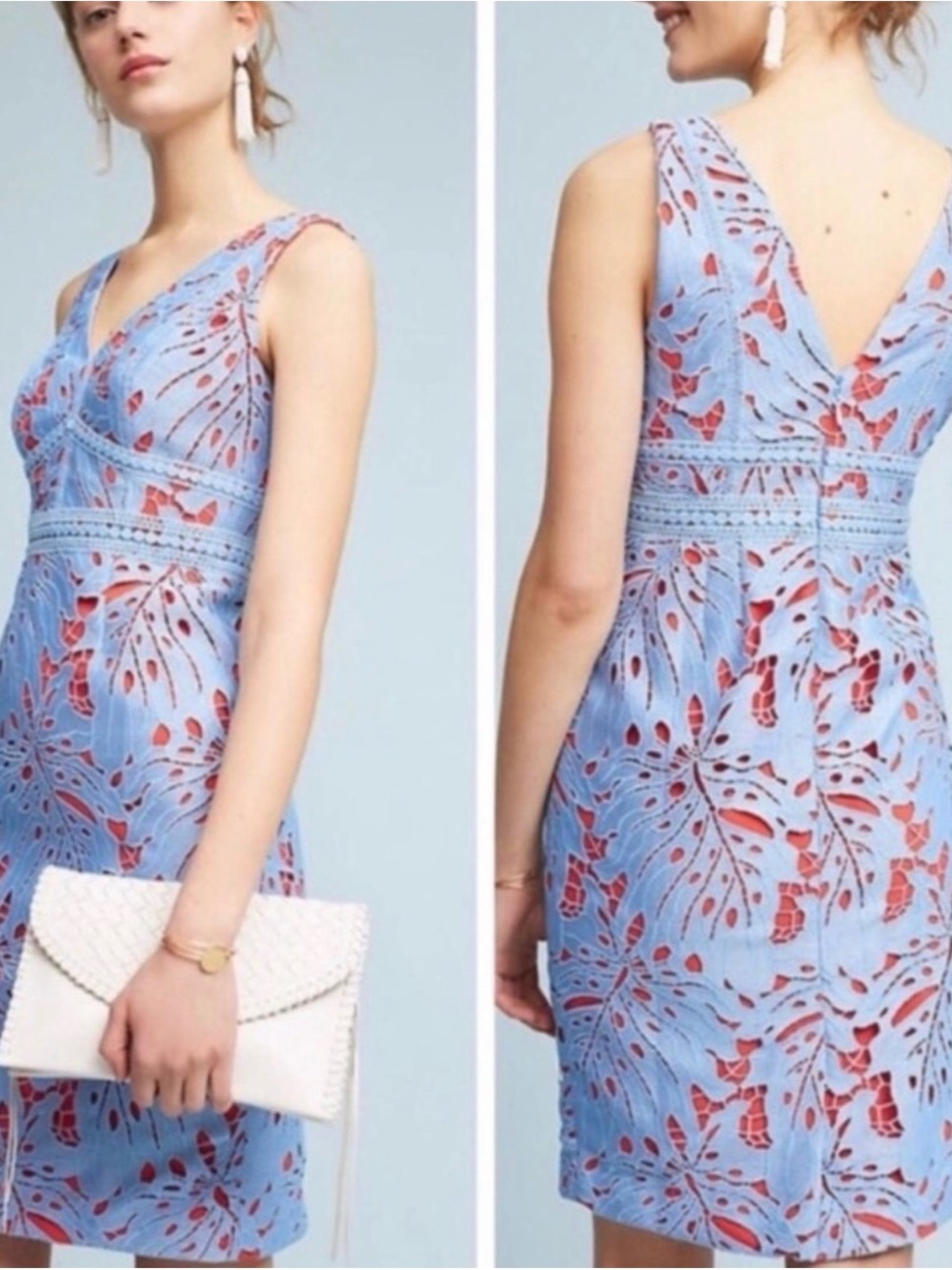 Maeve Sleeveless Lavender Floral Lace V-Neck Dress